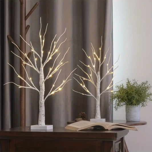 1pc Lighted Birch Tree For Home Decor