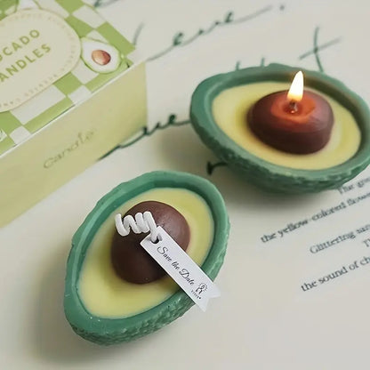 2pcs Avocado Candle: Handcrafted Stone Wax