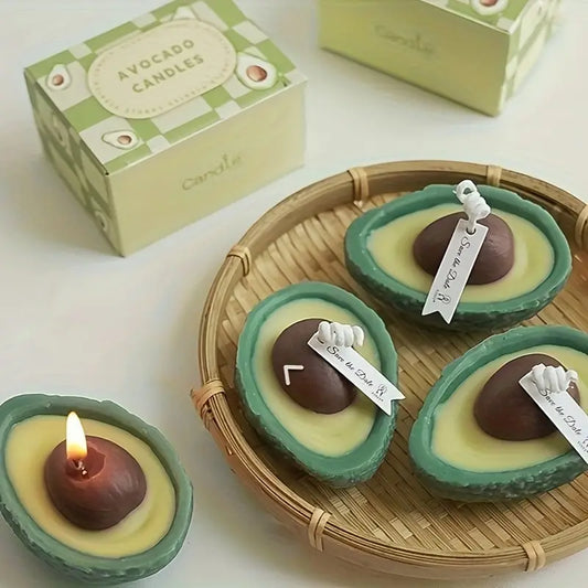 2pcs Avocado Candle: Handcrafted Stone Wax