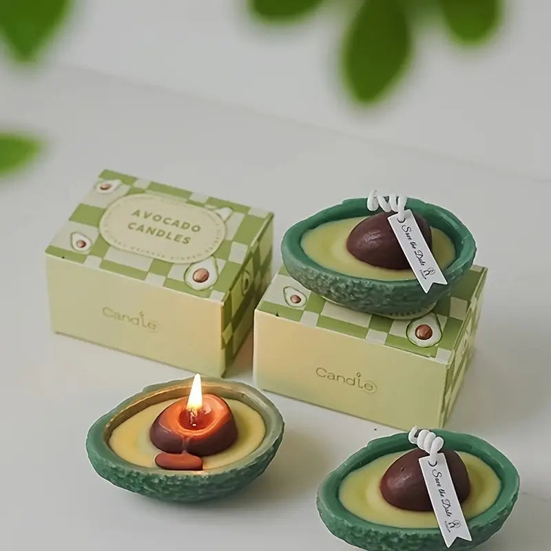 2pcs Avocado Candle: Handcrafted Stone Wax