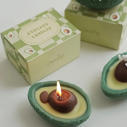 2pcs Avocado Candle: Handcrafted Stone Wax