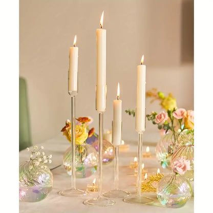 4pcs Candlestick Holders Glass