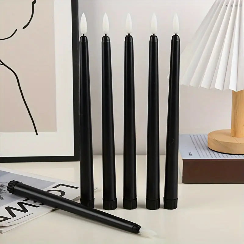 6pcs Flameless Black Color Tape LED Candles