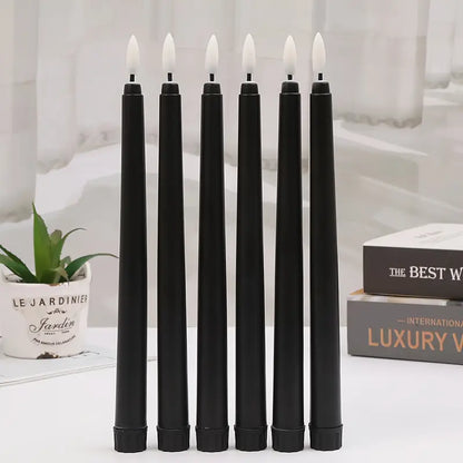 6pcs Flameless Black Color Tape LED Candles