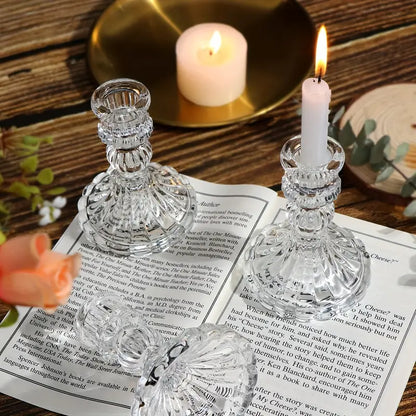 6pcs Tapered Glass Candle Holders