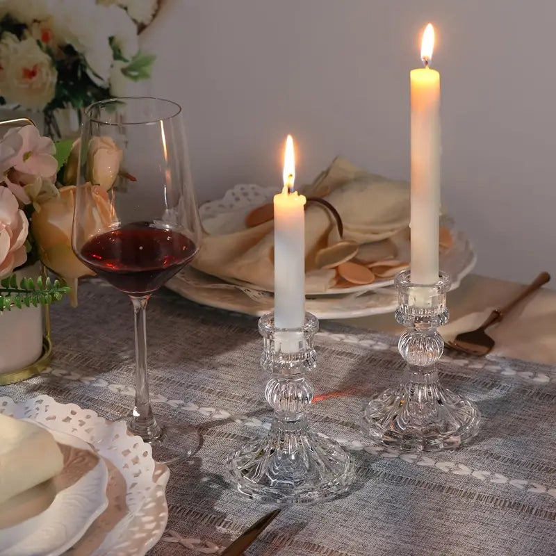 6pcs Tapered Glass Candle Holders