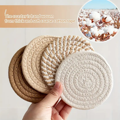 8-Piece Set Minimalist Cotton Fabric Drink Coasters