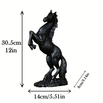 Elegant Resin Horse Statue Black