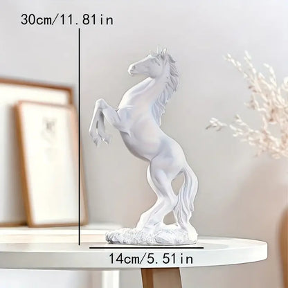 Elegant Resin Horse Statue White