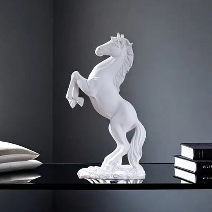 Elegant Resin Horse Statue White