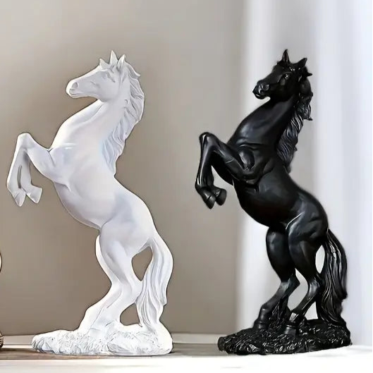 Elegant Resin Horse Statue White