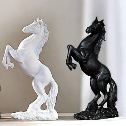 Elegant Resin Horse Statue White