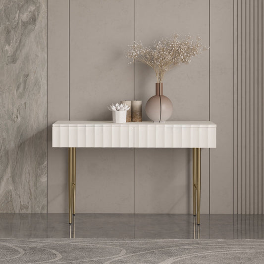 Flute Console Table White