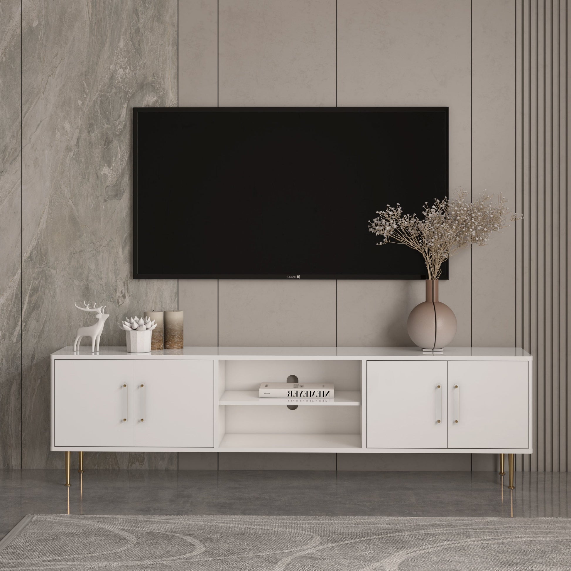 Soho Tv Unit White 200cm