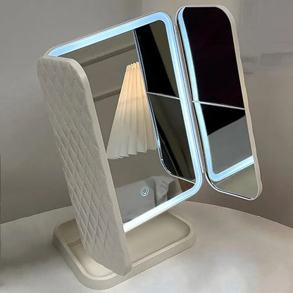 Tri-Fold Makeup Vanity Mirror With Lights