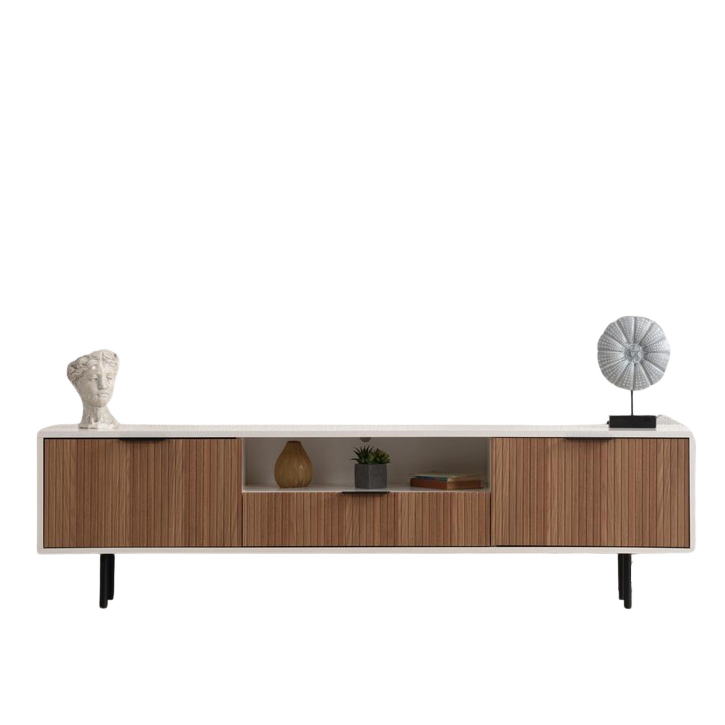 Zara Tv Unit Cream Walnut 200cm