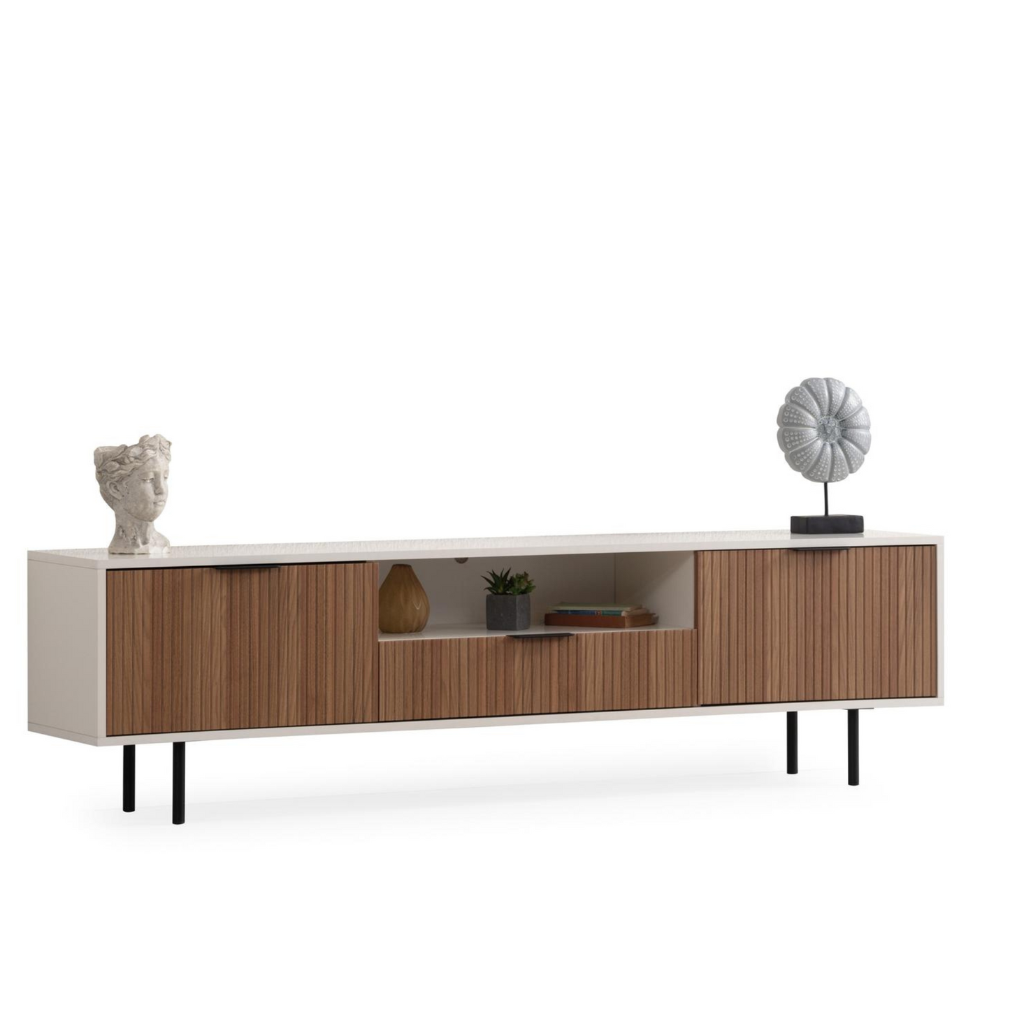 Zara Tv Unit Cream Walnut 200cm